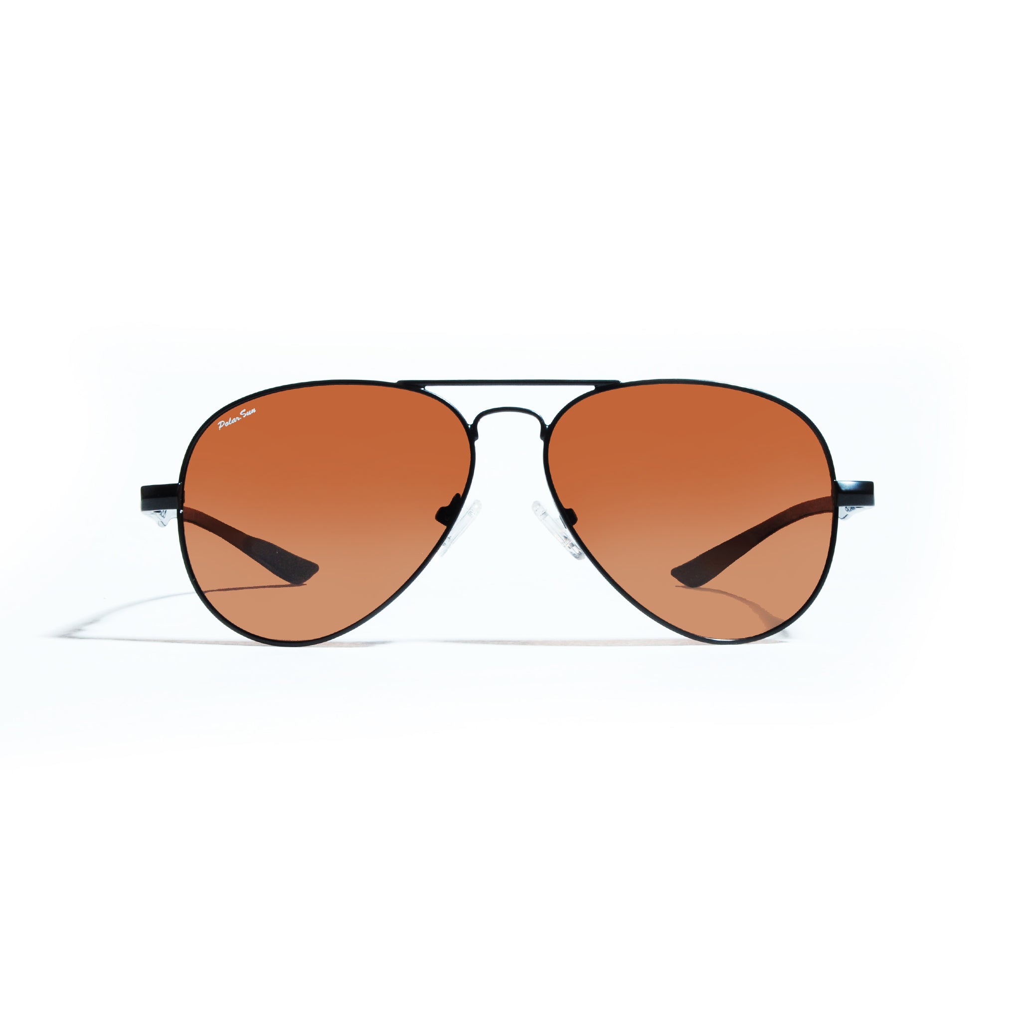 AVIATOR- Black / Brown Sunglasses front view Featured Image